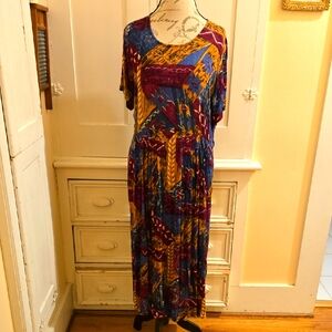 New Aura Cubist design gauze dress Sz L 🎁